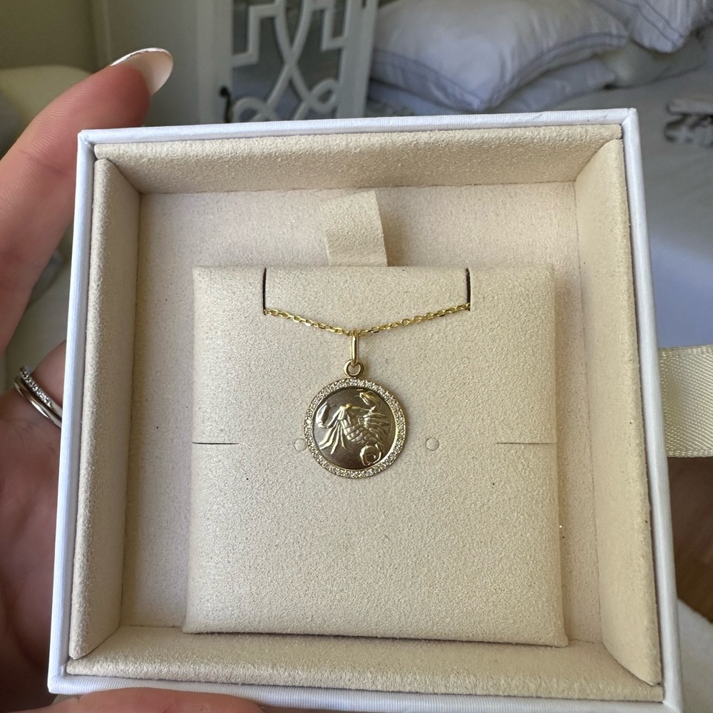 14k Gold Scorpion Pendant Necklace